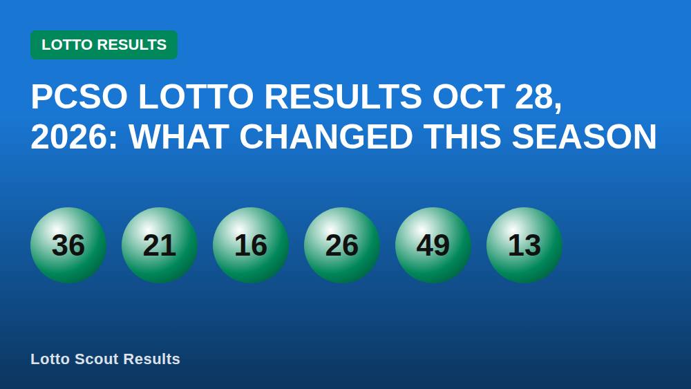 PCSO Lotto Results Oct 28, 2026: What Changed This Season